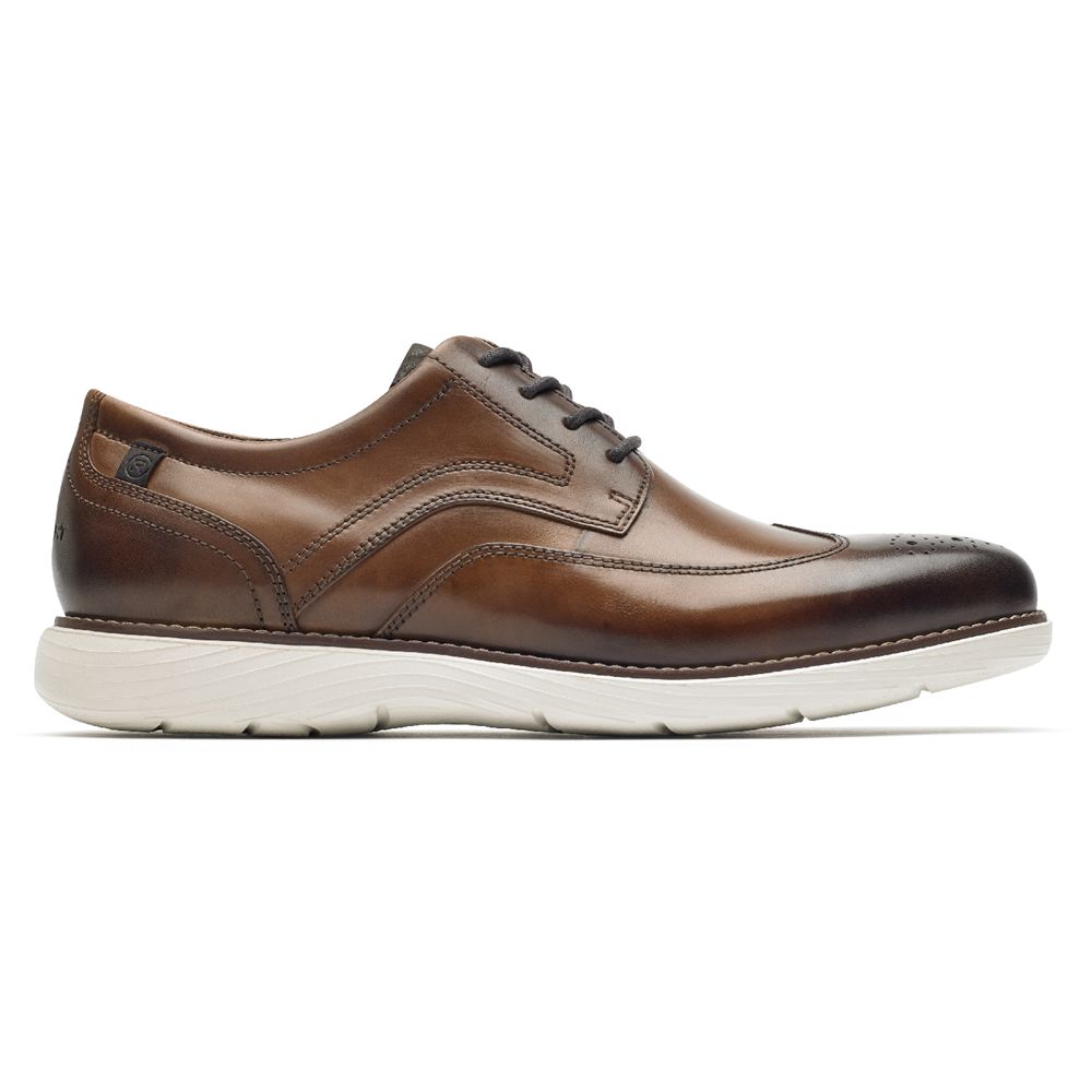 Scarpe Oxford Rockport Uomo - Garett Wingtip - Marroni - RFDAJOI-69